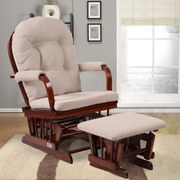 Fotoliu confortabil de relaxare cu taburet Catini TREVISO lemn închis