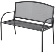 Outsunny Bancă de Grădină cu 2 Locuri din Oțel, Ideală pentru Terasă și Parc, Design Modern, 110.5x53.5x89 cm, Gri | Aosom Romania