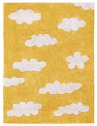 Covor pentru copii galben muștar lavabil/țesut manual din bumbac 120x160 cm Clouds Mustard – Lorena Canals