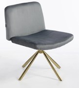 HR150 BAZĂ STEA Scaun Grafit din Catifea cu Bază Aurie