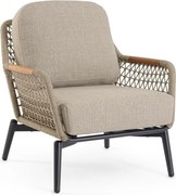 Fotoliu de grădină maro deschis din metal Eulero – Bizzotto