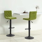 vidaXL Scaune de bar, 2 buc., verde deschis, catifea