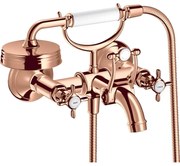 Baterie cada red gold lucios cu para si furtun dus, dubla comanda, Hansgrohe Axor Montreux Red gold lucios