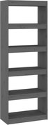 vidaXL Bibliotecă/Separator cameră, gri, 60x30x167,5 cm lemn masiv pin