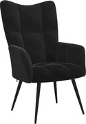 vidaXL Scaun de relaxare, negru, catifea