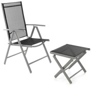 Scaun pliabil din aluminiu cu suport pentru picioare