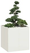 vidaXL Jardinieră alb 80x80x80 cm oțel