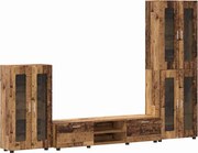 vidaXL Set comodă TV cu sertar cu raft FLORIN Lemn vechi Lemn compozit