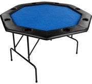 Masă de poker pliantă-albastră, 120 x 120 x 76 cm
