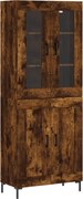vidaXL Dulap înalt, stejar fumuriu, 69,5x34x180, lemn compozit