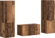 vidaXL Set comodă TV 5 pcs Lemn Vechi Lemn compozit