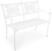 Bancă de gradina din aluminiu, alb, 110x59x85 cm, Giglio Bizotto