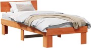 vidaXL Cadru de pat Maroniu cerat 100 x 200 cm Lemn de pin masiv