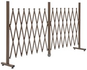 Outsunny Gard Extensibil Autoportant, Grilaj Flexibil din Oțel și Aluminiu, Pliabil, 52-405 cm, Maro Închis | Aosom Romania