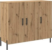 vidaXL Bufet Stejar Artizanal 90 x 34 x 80 cm Lemn compozit