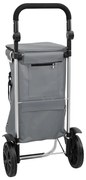 vidaXL Carucior de cumpărături Manual Gri 36.5 x 46.5 x 100.5 cm
