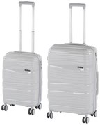 TraveLux Voyager V gurulós bőrönd szett szürke