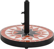 vidaXL Suport umbrelă de soare, cărămiziu și alb, rotund, 12 kg