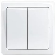 Intrerupator dublu alb incastrat SWING ABB