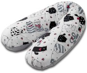 Perna gravide 3 in 1 cu husa detasabila din bumbac 100% Kidizi Lena, lungime 160 cm, Happy Kitten