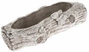 Ghiveci de flori din beton Trunchi cu fluture,29,5 x 8 x 11 cm