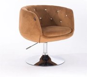 HR333N Scaun Galben Miere Catifea cu Bază Cromata