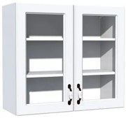 Corp superior vitrina 80 cu 2 usi Zebra MDF alb drept