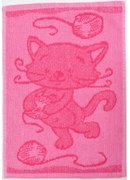 Prosop pentru copii BEBÉ pisica roz 30x50 cm