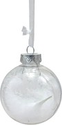 Set 12 bucati ornamente de Craciun WHITE FEATHER 9 cm, alb