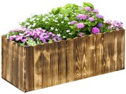 Outsunny Jardinieră de Grădină Dreptunghiulară pentru Plante, 80x33x30 cm, Lemn Natural | Aosom Romania