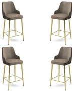 Set de scaune de bar Enox Cappuccino și Gold, 4buc., 4 buc