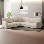 Huse bielastice GLORIA bej colțar (l. 350 - 530 cm)