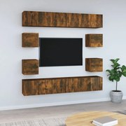 vidaXL Set dulapuri TV, 10 piese, stejar fumuriu, lemn prelucrat