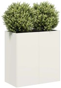 vidaXL Jardinieră alb 80x40x80 cm Oțel laminat la rece