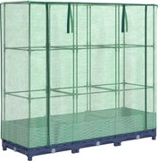 vidaXL Pat de flori înălțat cu prelată de seră, aspect ratan, 120x40x123 cm