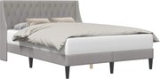 vidaXL Cadru de pat cu headboard Gri deschis 140 x 190 cm Catifea