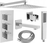 Mexen Cube DR02 set de baie și duș încastrat cu duș de plafon de 30 cm, crom - 77503DR0230-00