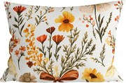 Husa pentru perna din microfibra FLORAL RIBBON 50x70 cm, crem
