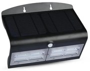 LED lampă solară de perete cu senzor, 7W, 4000K, IP65, 4000 mAh, negru