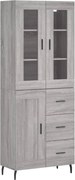 vidaXL Dulap înalt, gri sonoma, 69,5x34x180 cm, lemn compozit