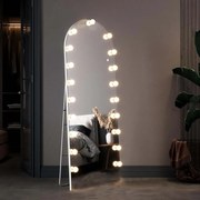 Oglindă Arcuită cu becuri LED, Iluminare Reglabilă, 3 Culori, Control Touch, Sticlă HD, cu Suport, 160x50 cm
