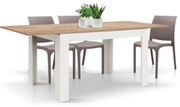 MASA LIZZY extensibila 140cm/90 cm - LEMN NATUR, PICIOR ALB