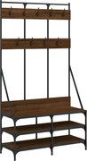 vidaXL Suport de haine cu raft pantofi, stejar maro, 100x40x184 cm