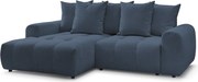 Colțar albastru extensibil/cu spațiu de depozitare cu tapițerie din chenille (cu colț pe partea stângă/cu șezlong) Roxelane – Bobochic Paris