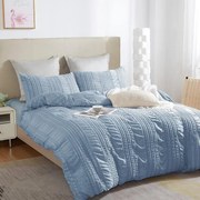 Lenjerie de pat din microfibră creponată NELLA albastru ceresc