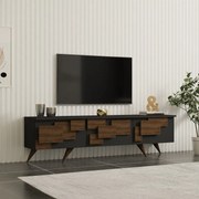 Comoda TV Trida, culoare nuc-antracit, 160 x 35 x 45 cm