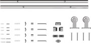 HOMCOM 152CM Kit feronerie ușă culisantă tip hambar, șină pentru ușă lățime 76 cm, grosime 30 mm, argintiu | Aosom Romania