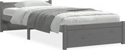 vidaXL Cadru de pat mic single, gri, 75x190 cm, lemn masiv