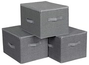 SongmicsHome Cutii de depozitare ELVIS, 3 buc, 40x30x25cm, gri