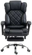 Scaun directorial, suport picioare, funcție recliner, SIB 818-2, Piele ecologica, Negru